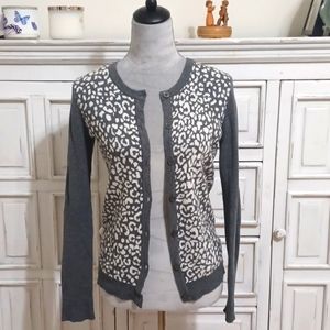 Merona cardigan, small gray & white